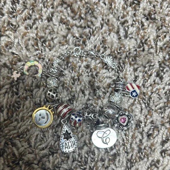 Brighton Silver Charm Bracelet with Red and Blue Accents - Picture 2 of 3